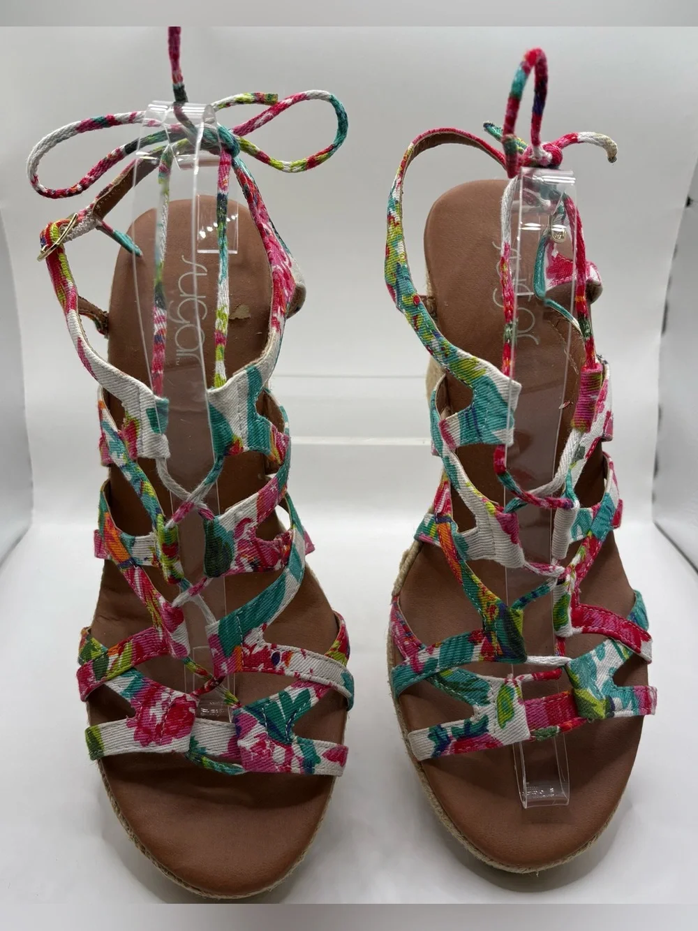 Sugar Floral Print Slide Sandal - Pink, Green, Blue
